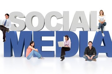 Social media isolated over a white background - 3D text