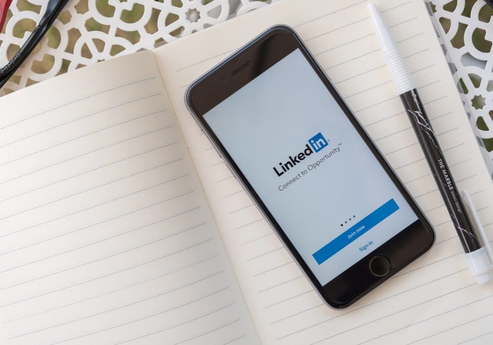 Smartphone with LinkedIn App